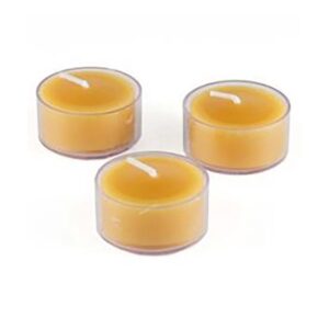 100% Beeswax Natural Tealight with Clear Cup