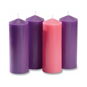 Purple/Pink Advent Pillar Candle Set