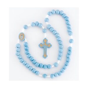 Wood Bead Rosary Blue