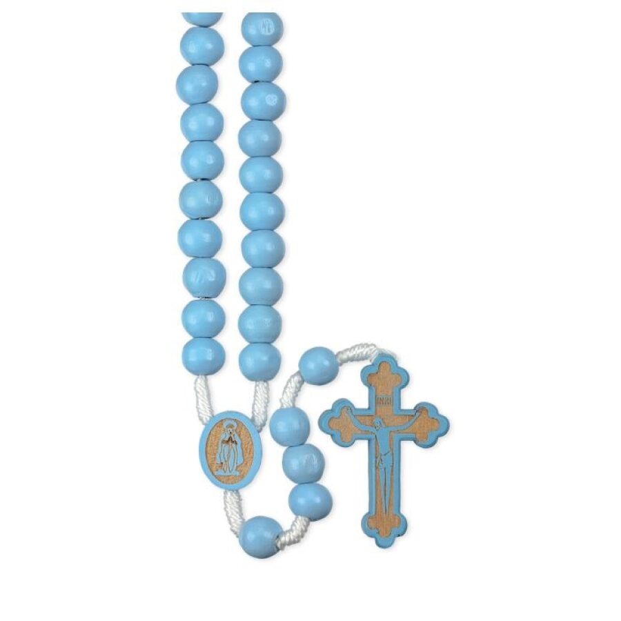 Rosary Blue Wood Bead