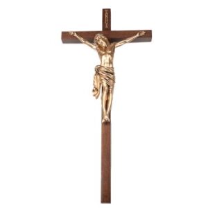 Corpus Crucifix – Dark Oak/Gold 34″