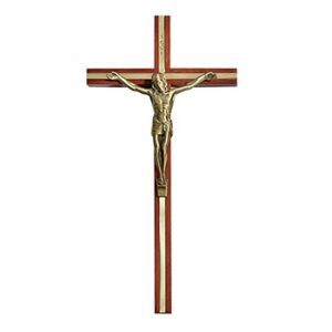 Crucifix 10″ Walnut – Gold Tone Corpus