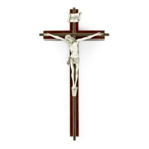 Corpus Crucifix – Walnut/Nickel 10″