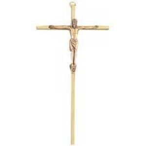 Corpus Crucifix Pendant – Gold/Brass 10″