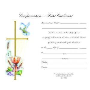 First Eucharist Confirmation Certificate
