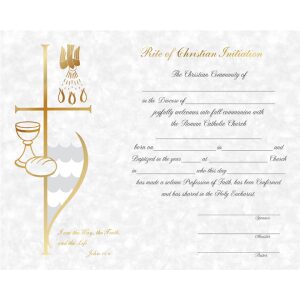 RCIA Reception Certificate Parchment