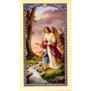 Guardian Angel Girl Prayer Card