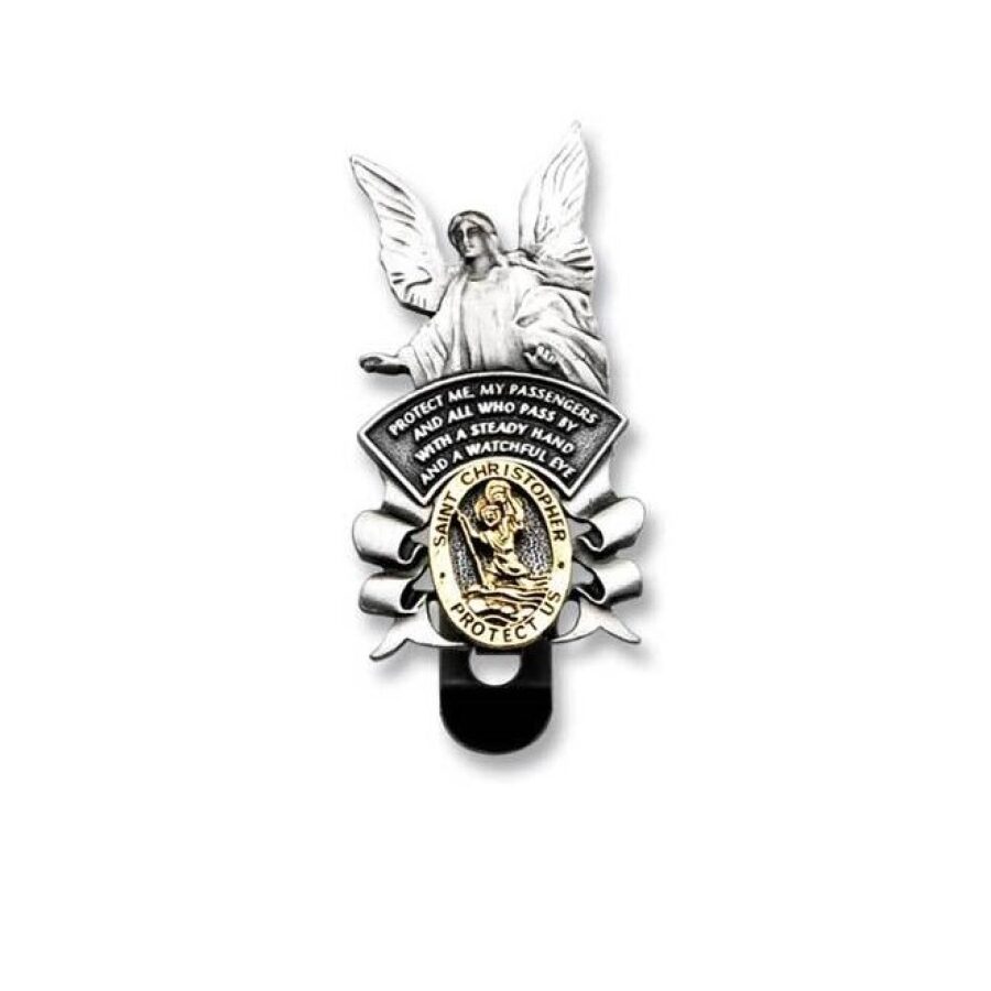 Saint Christopher Guardian Angel Visor Clip