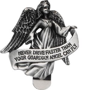 Never Drive Fast Guardian Angel Visor Clip