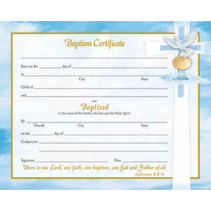 Baptism Certificate Blue