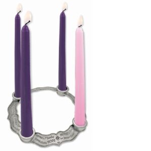 4 WEEKS OF ADVENT WREATH W/CANDLE SET BOXED