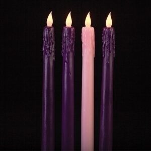 10″H 4PC Set LED Advent Candles
