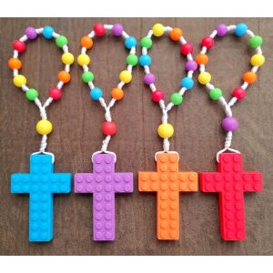 Rosary Teether One Decade Lego Style Cross