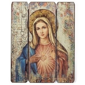 15″H IMMACULATE HEART OF MARY DECORATIVE PANEL