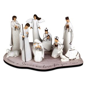 Nativity 7″ with Wood Base 10 Piece