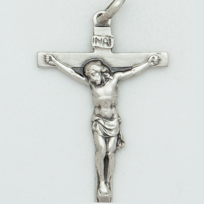 Sterling Silver Large Matte Finish Gothic Crucifix