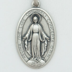 Sterling Silver Oval Miraculous Medal (Latin)