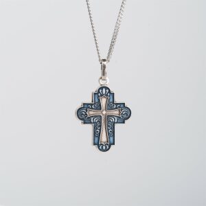 Cross Silver Plated with 18″ Chain