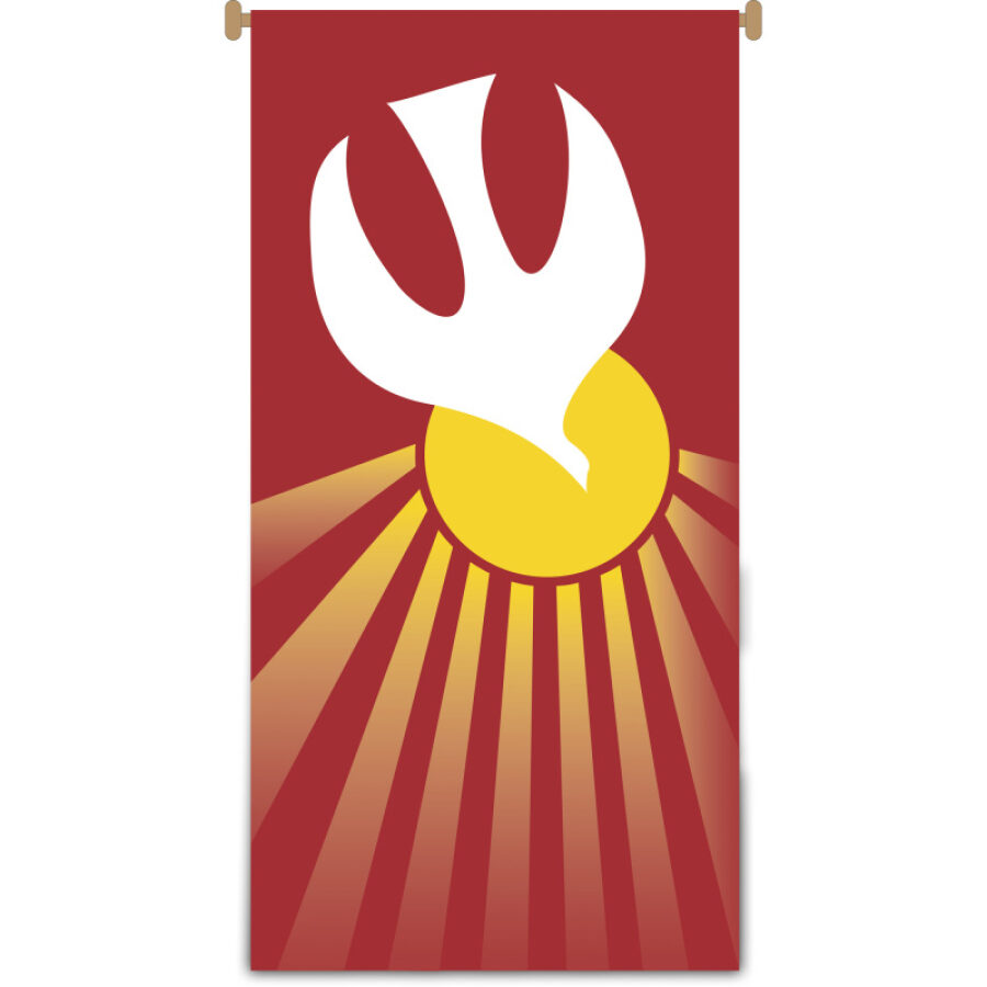Red Holy Spirit Banner - Universal Church Supplies