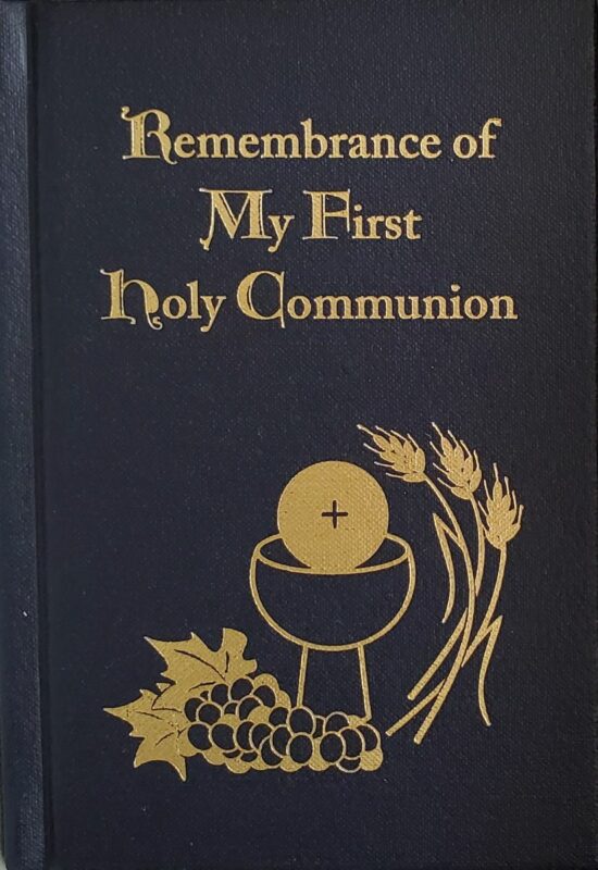 Remembrance of My First Holy Communion Prayer Book – Hardcover Navy