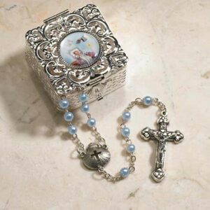 Baptism Rosary Blue With Box