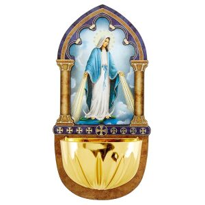 Our Lady of Grace Holy Water Font 5″