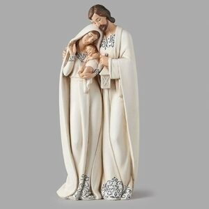 Holy Family 10″ White Robe – Blue Trim