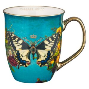 Hope Teal Butterfly Ceramic Mug