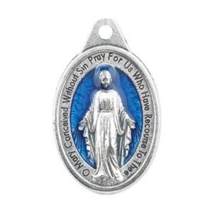 Miraculous Medal Blue Colored