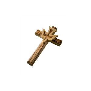 Cross Olive Wood with Dove 5″
