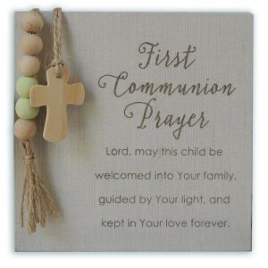 First Communion Prayer Plaque with Beads