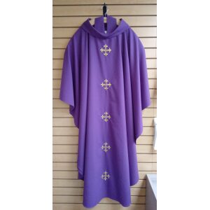 Gothic Chasuble with 5 Embroidered Crosses