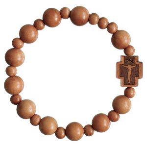 Rosary Bracelet Jujube Wood Light Brown