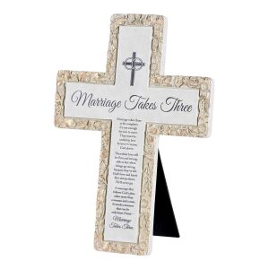 Marriage Takes Three Tabletop Cross