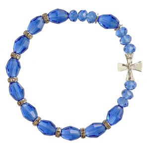 Rosary Bracelet Blue Crystal