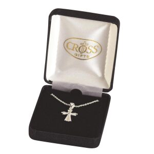 Necklace Bud Cross with Crystal