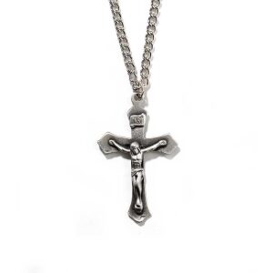 Necklace Pewter Flare Crucifix