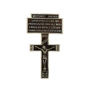 Visor Clip Crucifix with Motorist Prayer