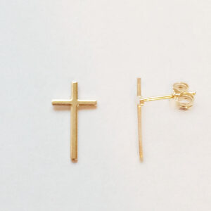 10k Small Cross Stud Earrings
