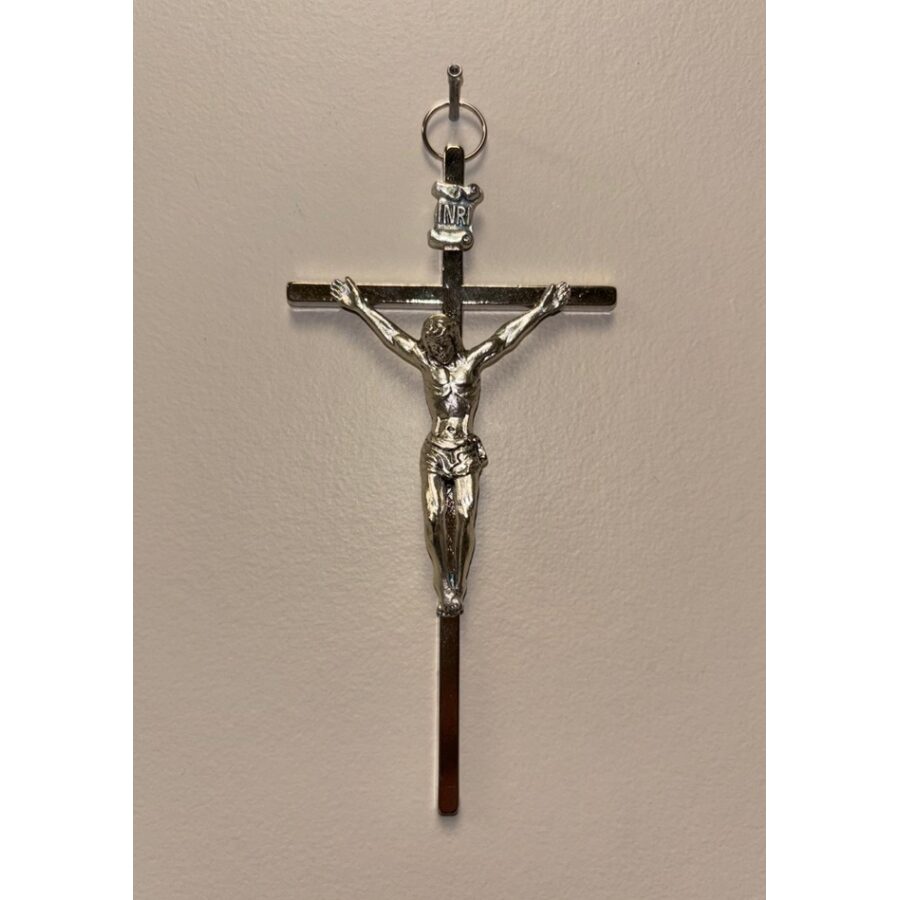 Crucifix Silver Metal 4"