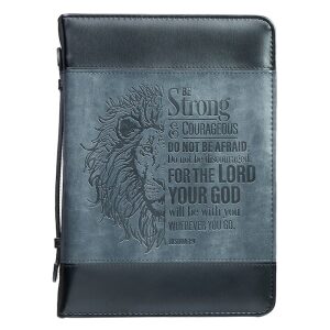 Bible Cover Be Strong LG